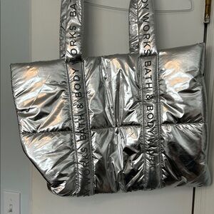 Bath & Body Works Shiny Silver Tote